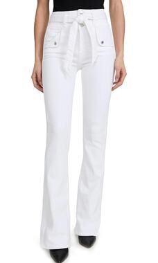 NEW Veronica Beard Jeans Bright White Giselle Flare Extra High Rise Skinny Jeans